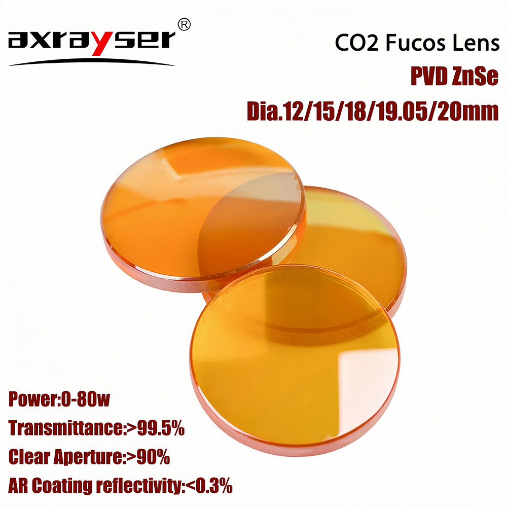 Lente de foco para laser de Co2 PVD ZnSe Dia.12/15/18/19.05/20mm FL38.1-101.6mm para máquina de corte e gravação a laser