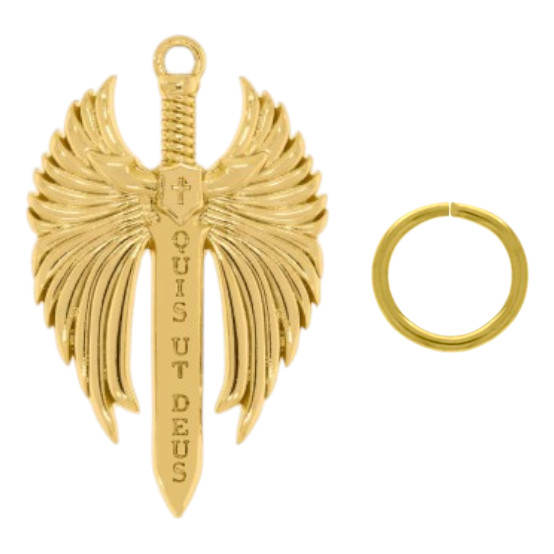 Pingente São Miguel Arcanjo Espada Protetor Banhado a Ouro 18k