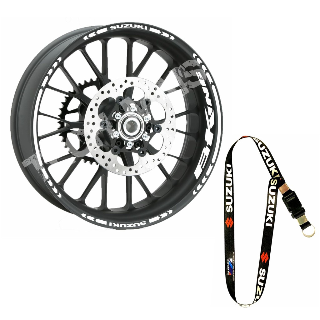 Kit De Adesivos Refletivo E Cordão de Rodas e Frisos para Motos Suzuki B-king bking
