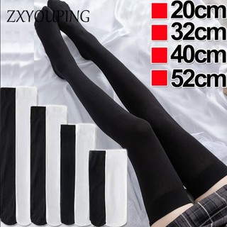ZXYOUPING Meias Altas Pretas , JK Lolita Até O Joelho Para Mulheres Longas Curtas De Panturrilha