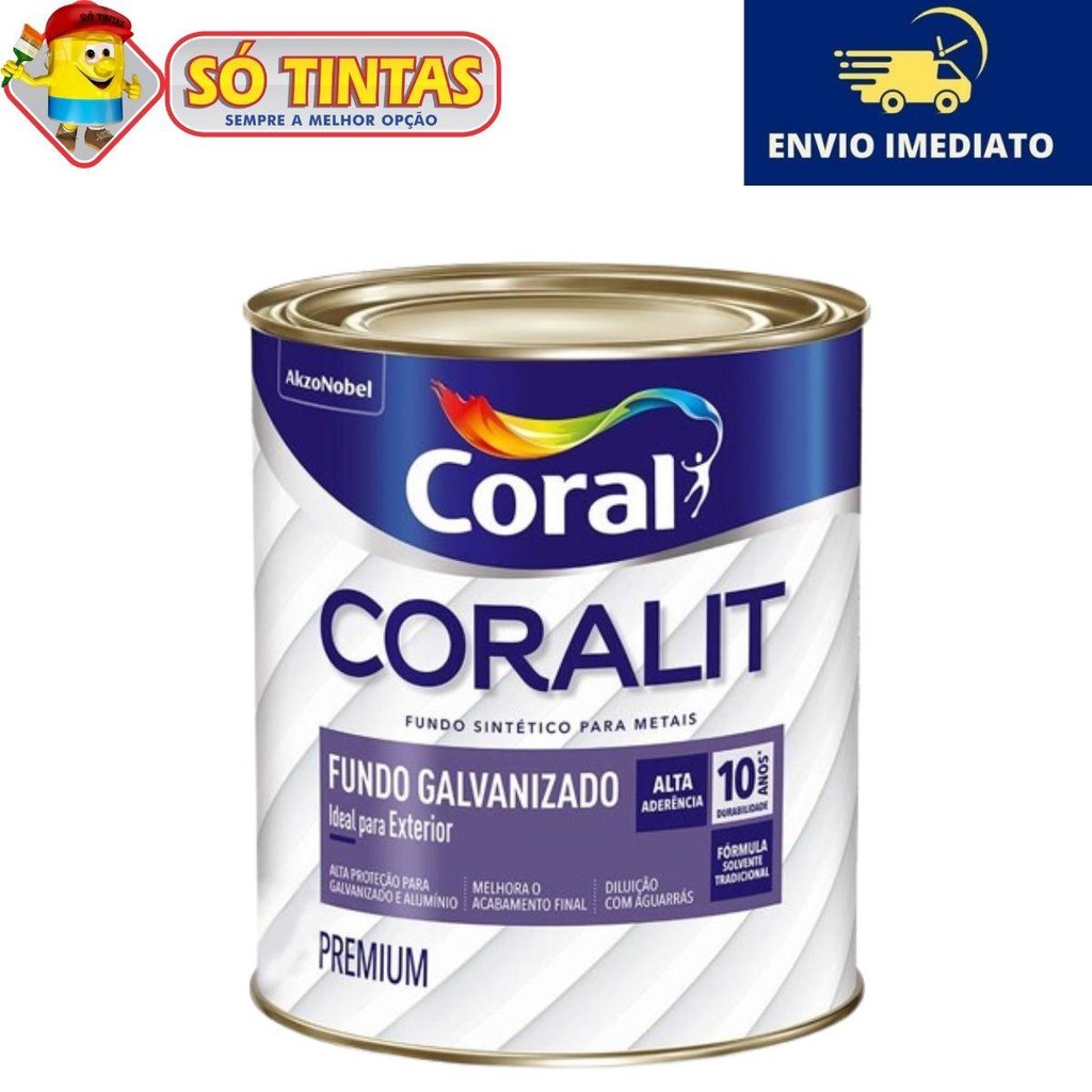 Fundo Galvanizado Coralit Metais Galvanizados e Alumínios 900ml - Coral em Oferta na Shopee