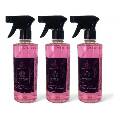 Kit 3 Água Perfumada Aromatizante P/ Roupas E Tecidos 500ml