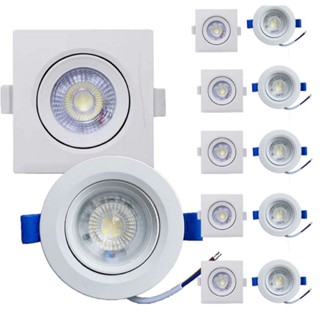 Kit 10 pcs Luminária Led Spot 5w Redondo Quadrado Embutido Branco Frio Quente 3000k 6500k Bivolt em Oferta na Shopee