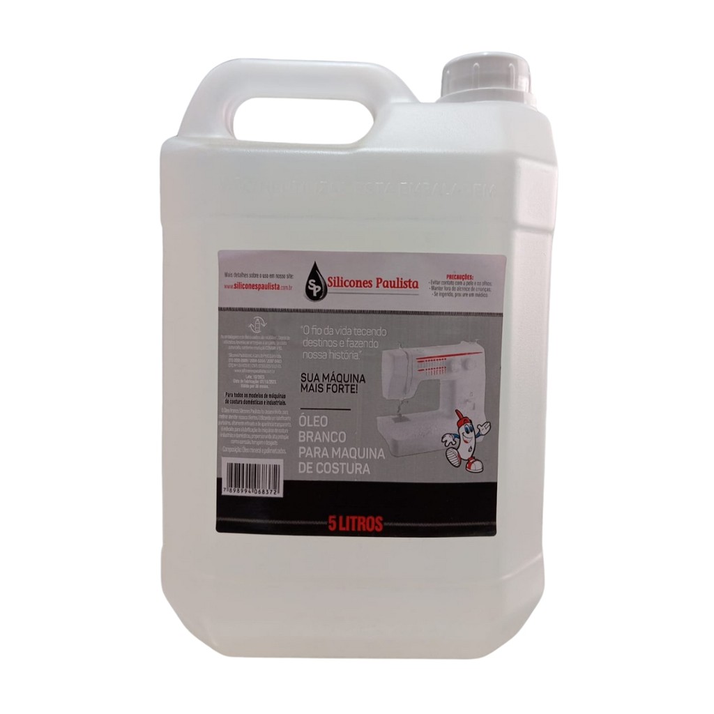 Oléo Branco 5L Paulista Maquina de costura industrial