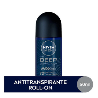 NIVEA MEN Antitranspirante Roll-on Deep MaxxTech Carvão Ativado 50ml em Oferta na Shopee