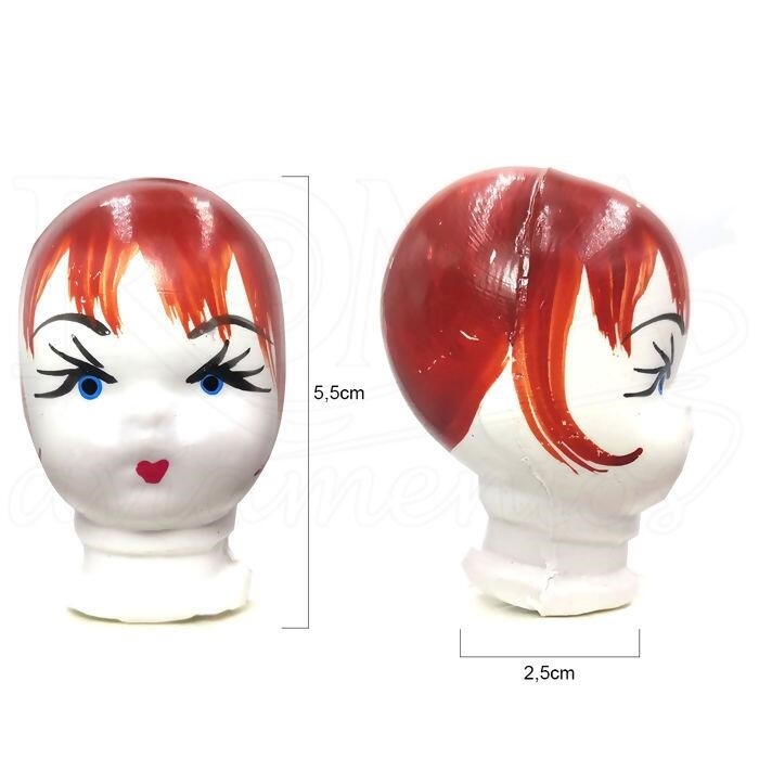 Cabeça De Boneca - Brinco - Ruiva Resistente Alta Qualidade Ótimo Custo-Benefício Prático E Resistente