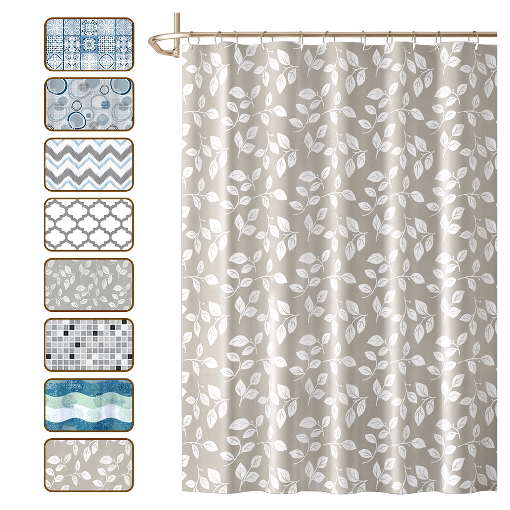 1 Cortina Box Banheiro Antimofo Ganchos 180x180 Pev Es Vr