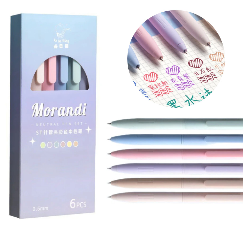 Caneta FineLine 0.5mm Esferográfica Tons Pastéis - 6 Peças em Oferta na Shopee