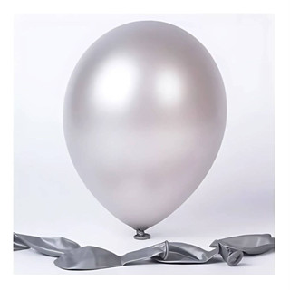 Balões Prata Perolado Metalizado - nº 16  12un em Oferta na Shopee