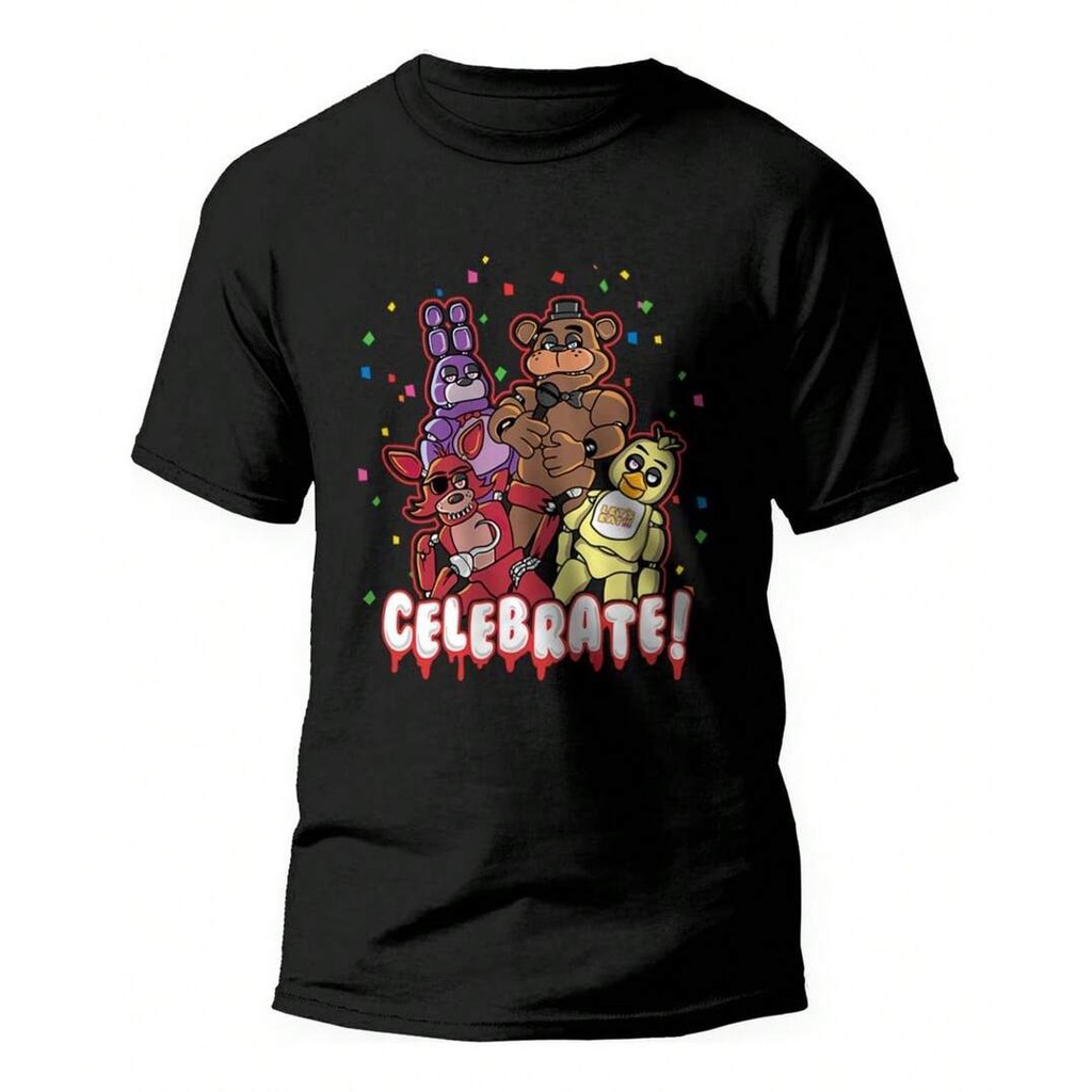 Camiseta Fnaf Celebrate Five Nights At Freddy's Geek Nerd Camisa Blusa Unissex Masculino Feminino