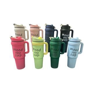 Caneca  Jumbo com canudo  1000ml Caneca isolada de aço inoxidável 316 Garrafa de água fria