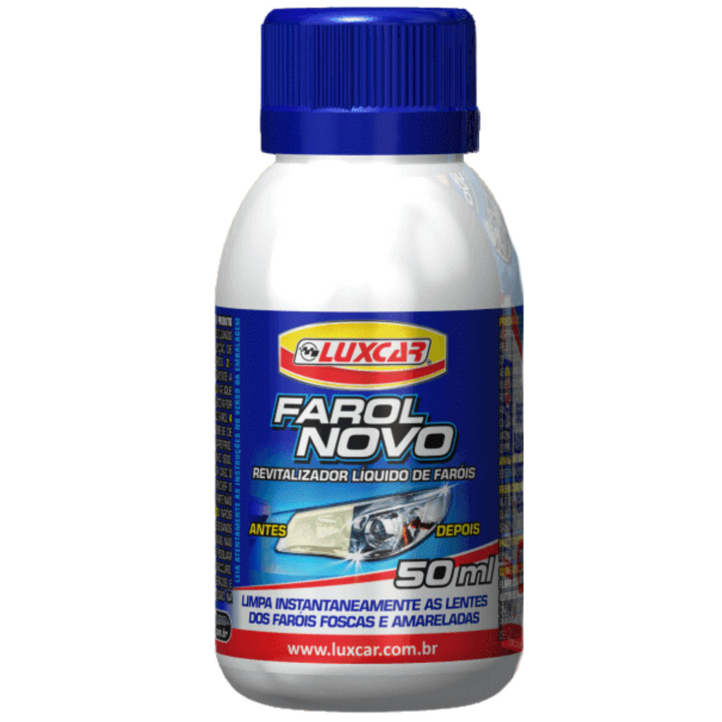 Revitalizador Farol Novo 50ml Tira Amarelado dos Faróis, Deixa Brilhantes e com Aparência de Novos