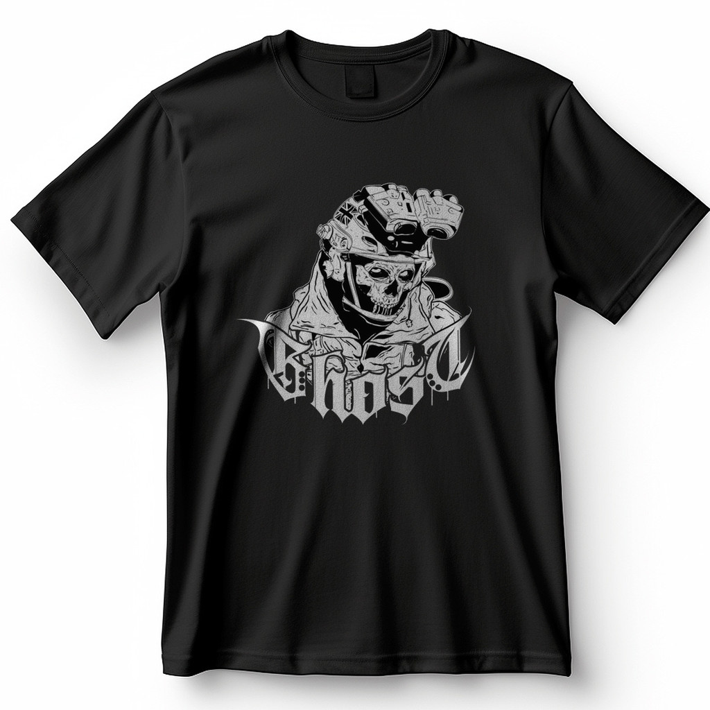 Camiseta Ghost Call Of Duty Modern Warfare Skull Militar Blusa de Jogo 100% Algodão