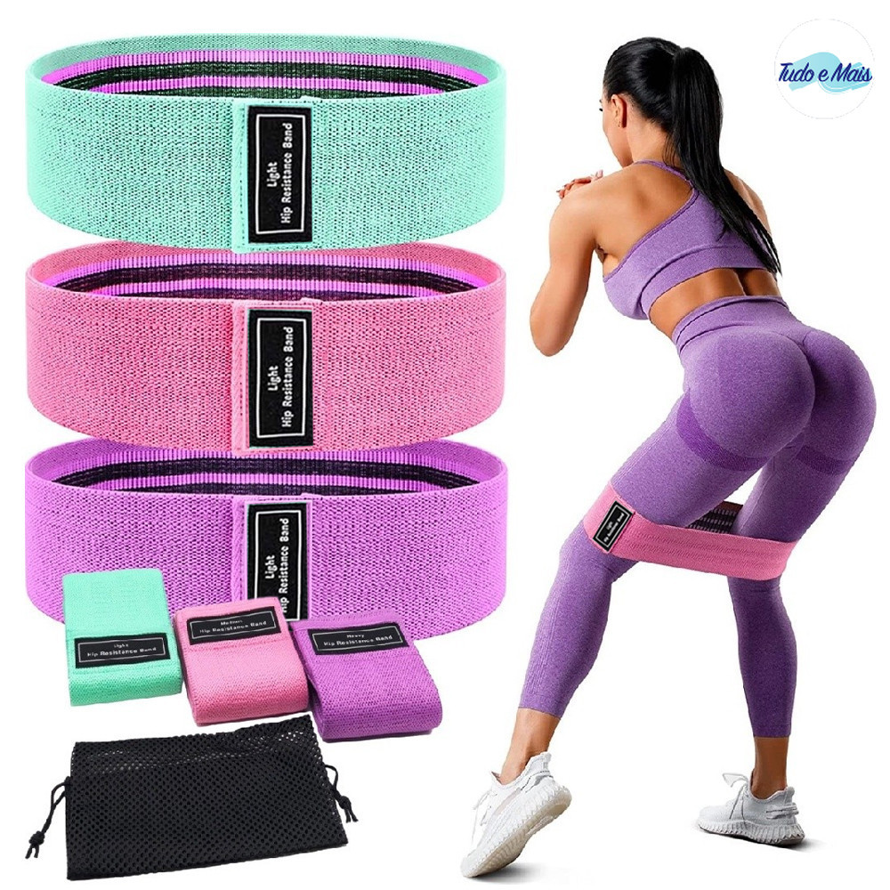 Kit 3 Faixas Elásticas De Resistência Para Ioga , Pilates , Treino , Exercícios , De Quadril em Oferta na Shopee