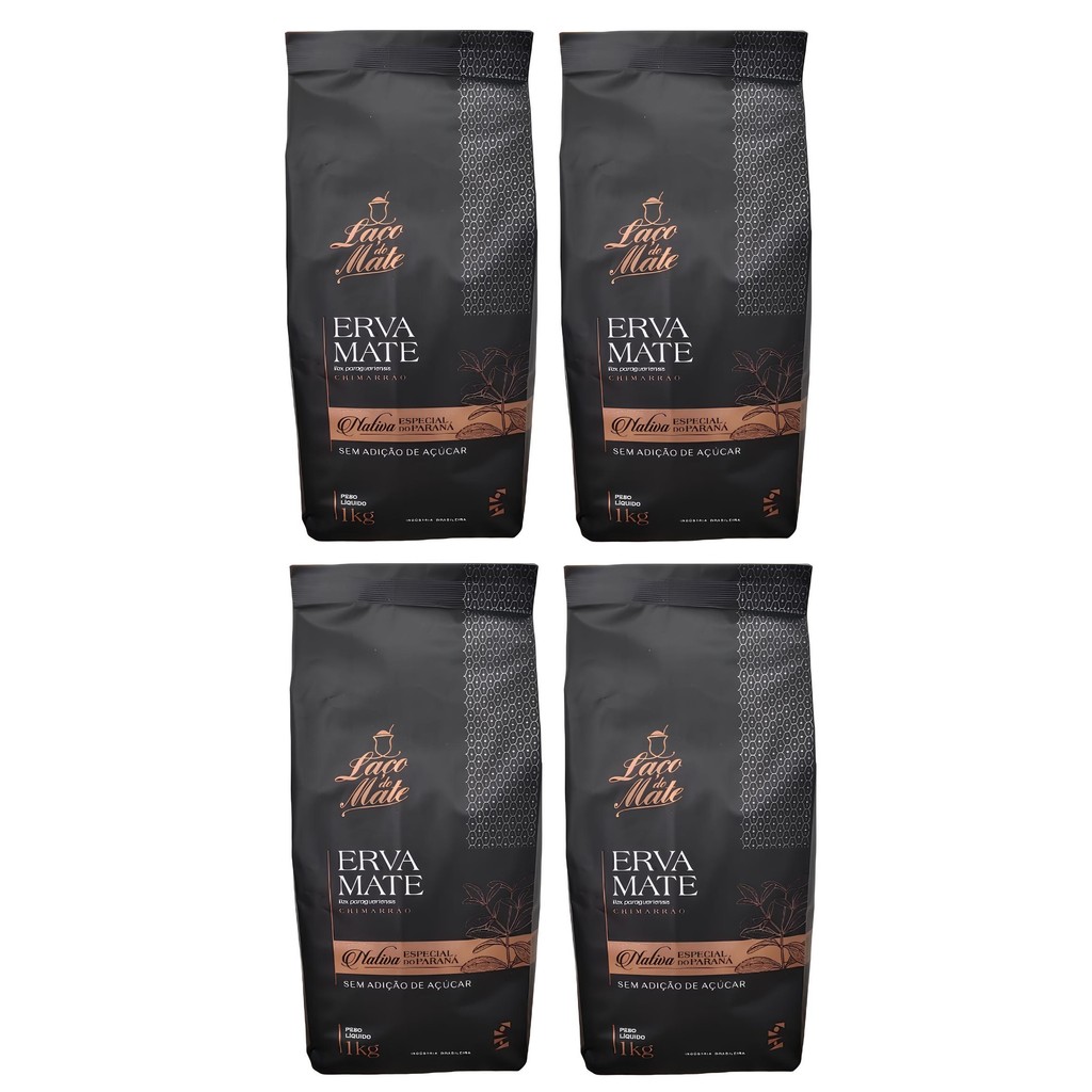 4 Erva Mate Chimarrão Laço Mate ESPECIAL BAIXA CAFEINA 1Kg