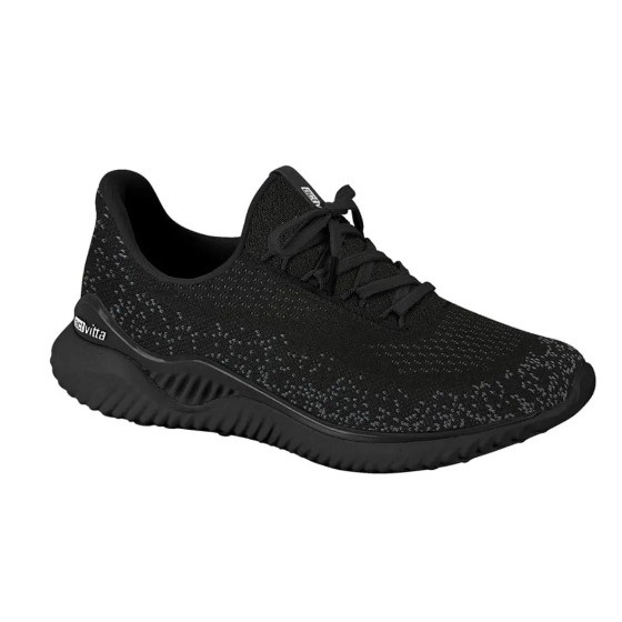 Tênis Feminino Esportivo Actvitta CalceFacil/Cadarço Preto/Preto 4802.230
