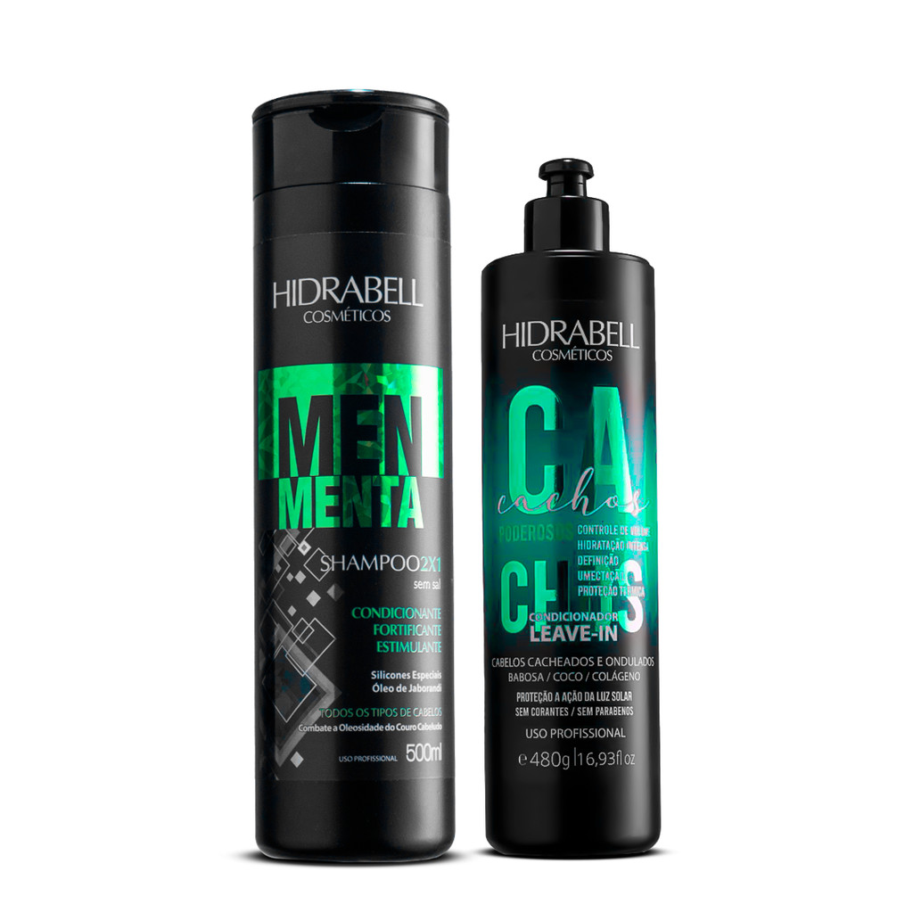 Kit Ativador de Cachos Masculino Shampoo Men e Creme Para Pentear Poderoso (Leave-in) Hidrabell