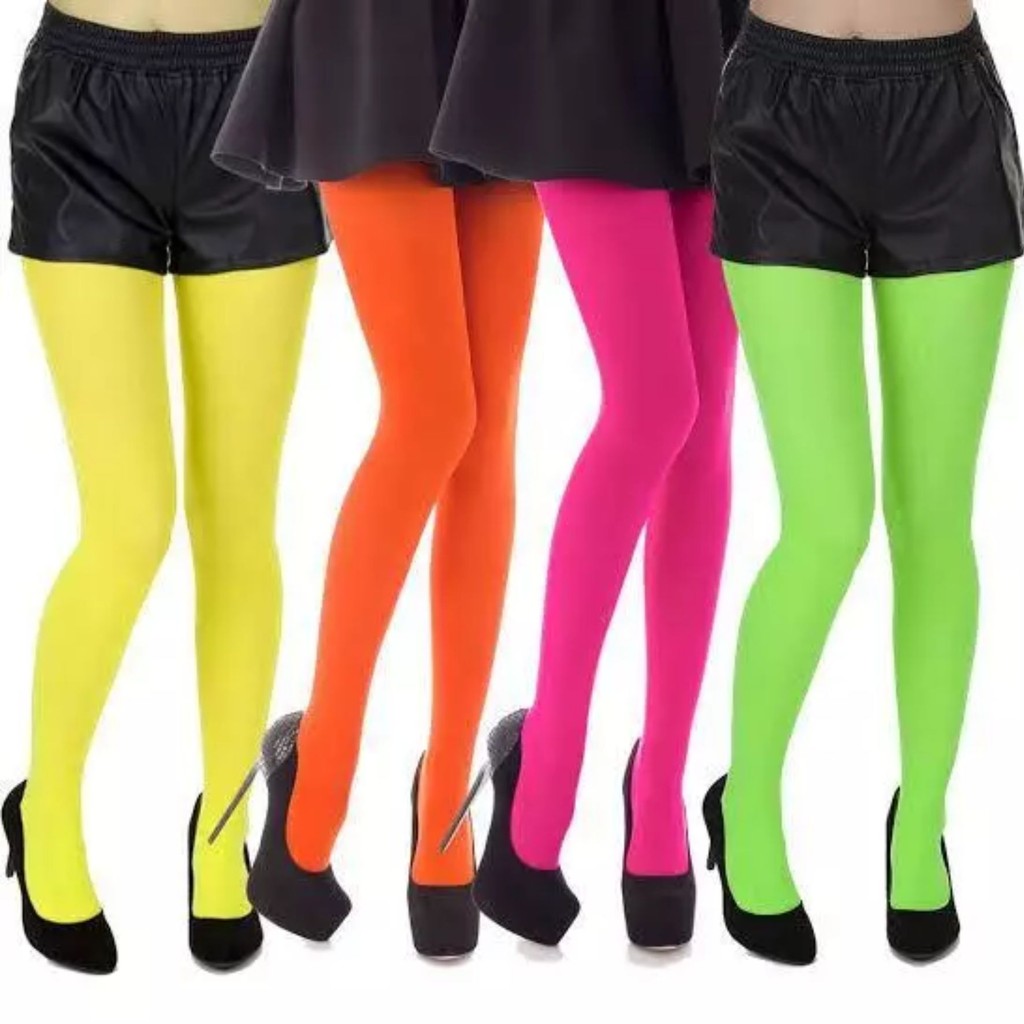 Meia Calça Neon/Comum Bloquinho - Fantasias para Carnaval e Festas Temáticas