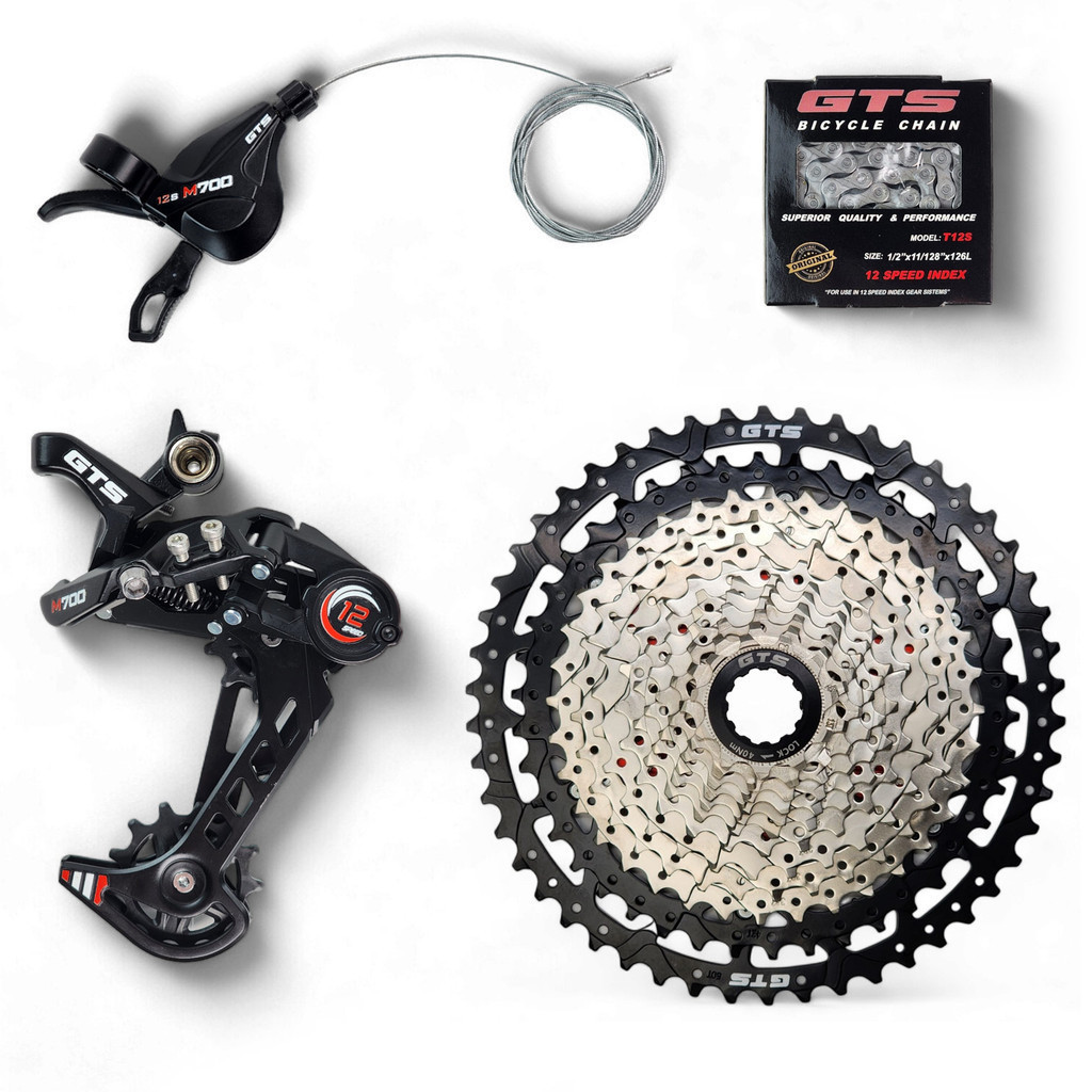 Kit Câmbio Traseiro 12v 1x12 1x11 C/ Alavanca e Corrente + Roda Livre Cassete 11x50 GTS em Oferta na Shopee