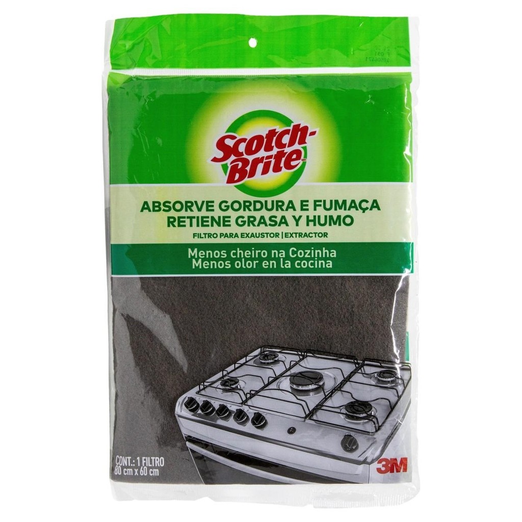 FILTRO ABSORVE GORDUTA E FUMAÇA 80x60cm SCOTCH BRITE 3M