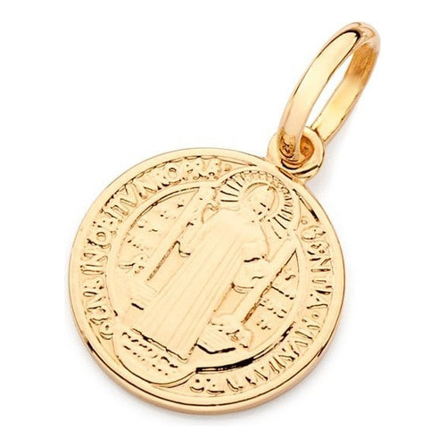 Pingente São Bento Religioso Rommanel 18k Redondo 1,2cm 542835