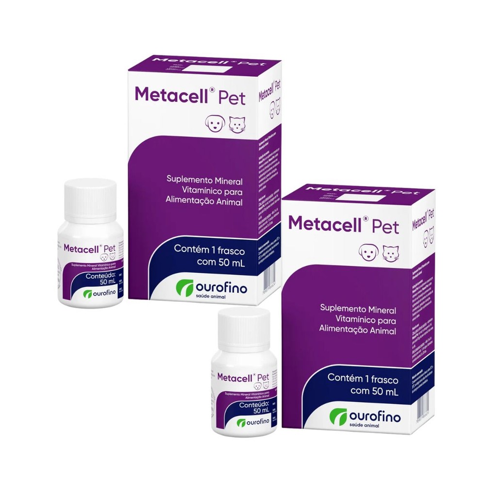 Kit 02 Metacell Pet 50ml Suplemento Vitamínico - Ouro Fino