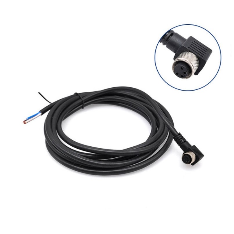 Cabo Conector M8 Modelo CL4-8 Com 4 Pinos Fêmea Angular 90 Graus De 10 Metros Para Sensores