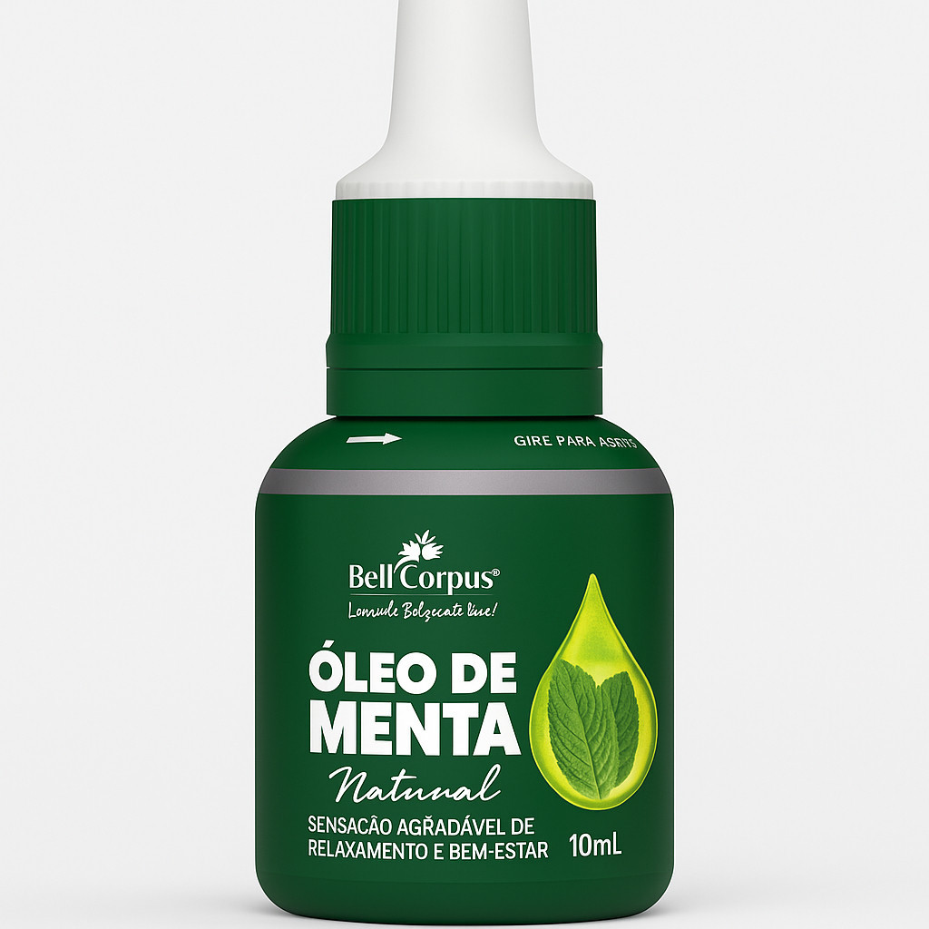 Kit com 3 Óleo de Menta Natural Aroma Refrescante Relaxante e Concentrado 10ml - BellCorpus