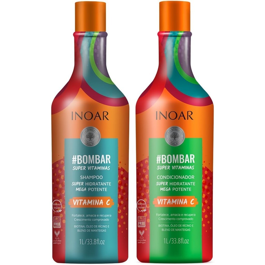 Kit Inoar Bombar Super Vitaminas Shampoo e Condicionador 2L