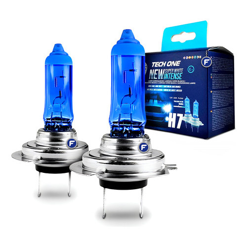 Imagem Par Lampada Super Branca H7 Efeito Xenon 8500k Tech One Automotiva Carro Caminhonete 12V