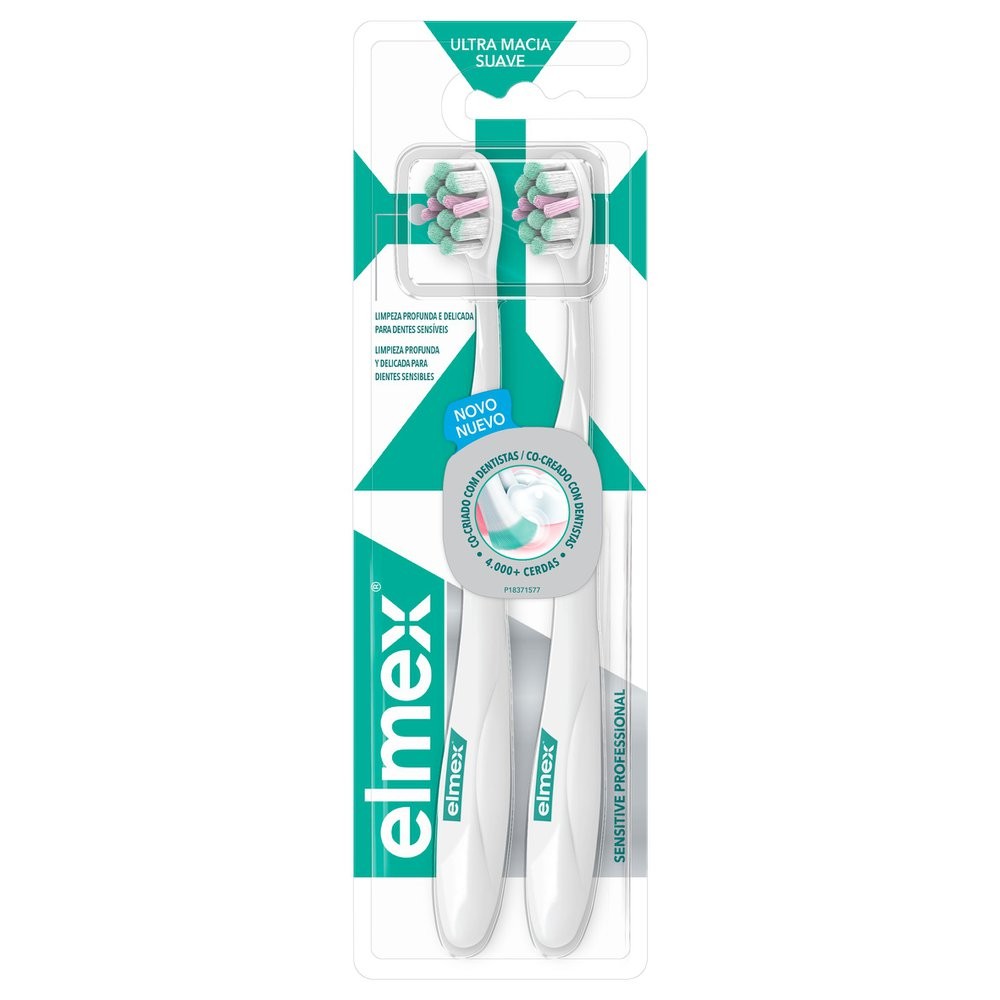 Escova de Dente Elmex Sensitive Profissional Ultra Macia Suave com 2 Unidadea - Health