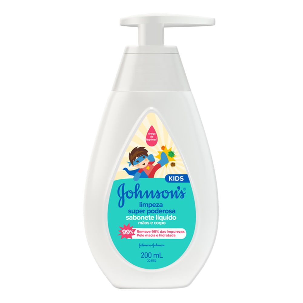 Sabonete Líquido Johnson's Kids Limpeza Super Poderosa 200ml - Mom & Baby