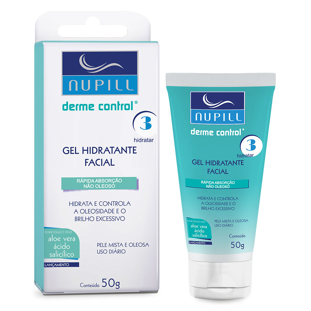 Gel hidratante facial Nupill Derme Control em Oferta na Shopee
