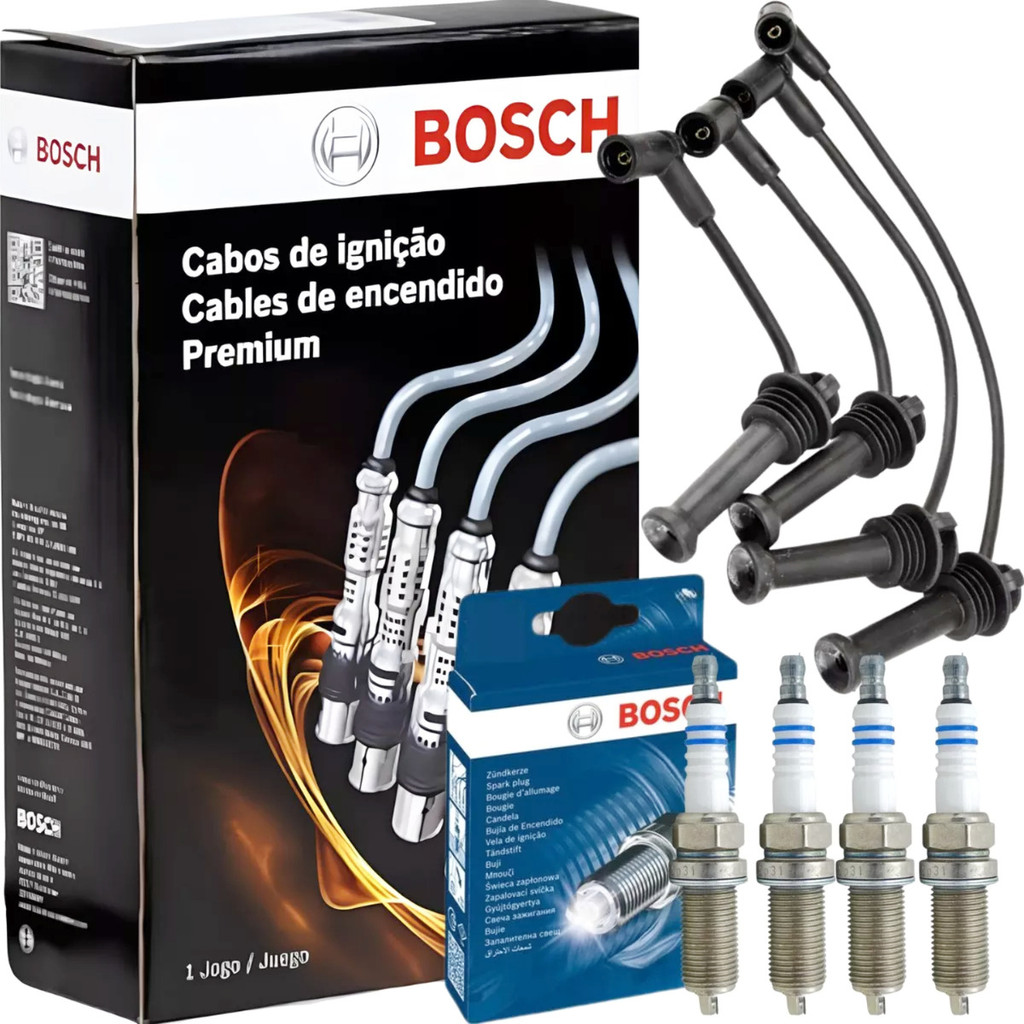 Kit Jogo Cabo E Vela Bosch New Fiesta 1.5 1.6 Sigma 2010/... em Oferta na Shopee
