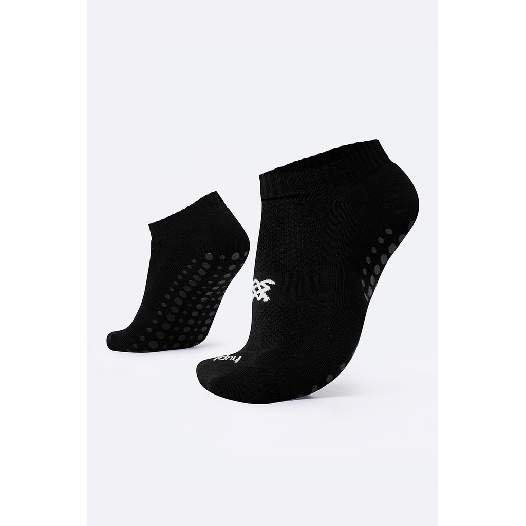 Meia para Pilates HUPI Preto 1 Par - Tamanho Plus 42-46 Solado Antiderrapante