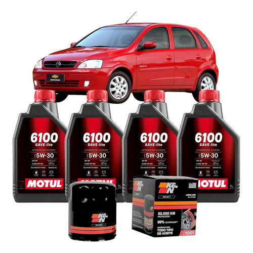 Kit Troca Óleo Motul e Filtro K&n Gm Corsa Meriva Montana 1.8