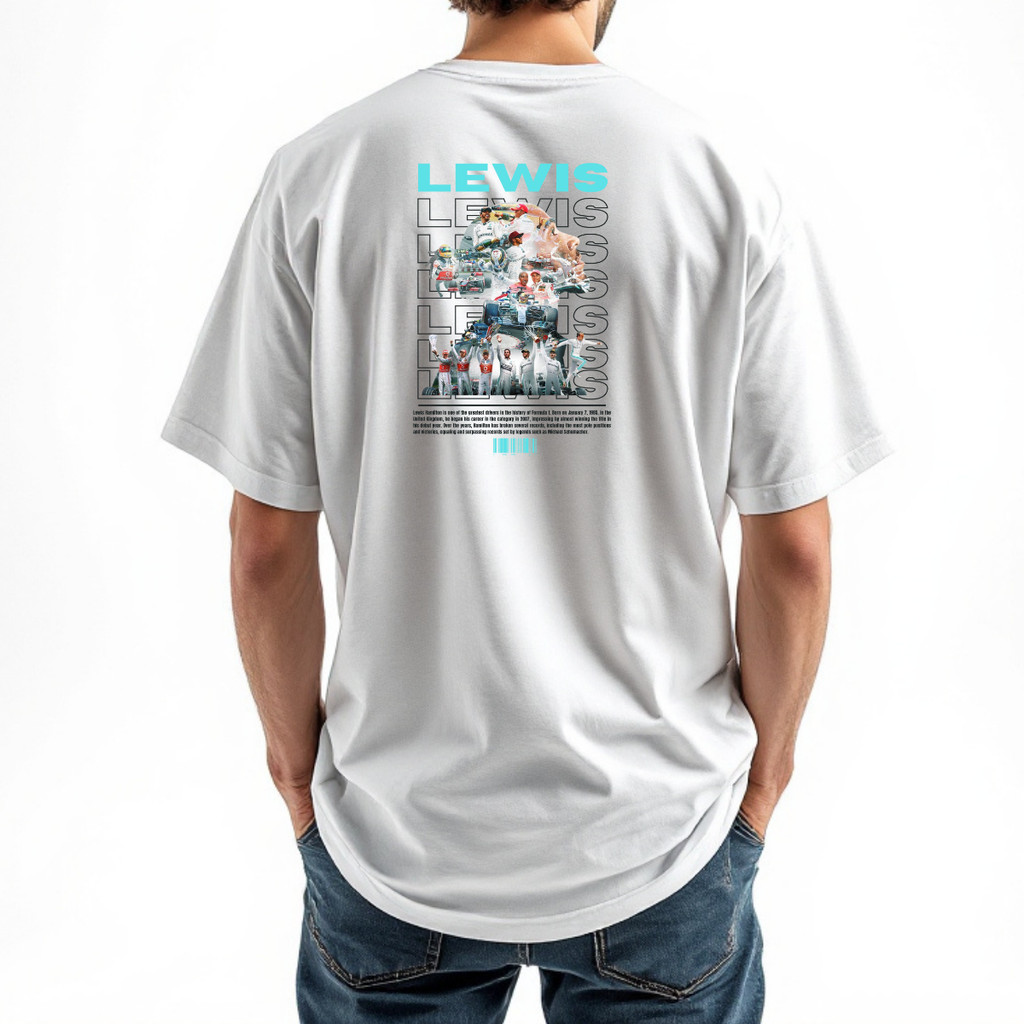 Camiseta Oversized Masculina Lewis Hamilton F1 Streetwear Masculina Estampa Exclusiva