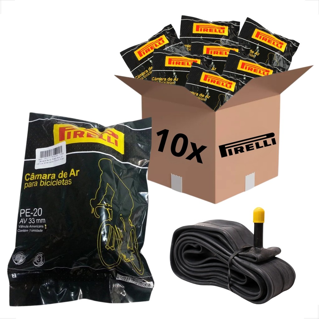 10 UNIDADES Câmara De Ar Bicicleta Aro 20 Pirelli Bico Grosso 33mm Bike Infantil Atacado Revenda