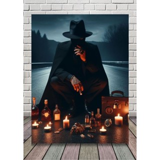 QUADRO DECORATIVO EXU TRANCA RUA DAS ALMAS UMBANDA E CANDOMBLÉ MDF COD 092 em Oferta na Shopee