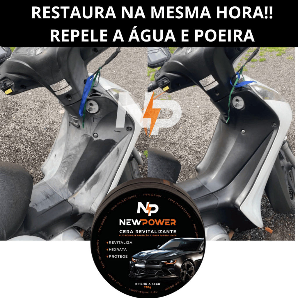 Cera Revitalizante para Plástico, couro, para-choque, vinil + Espuma de Aplicação Envio rápido