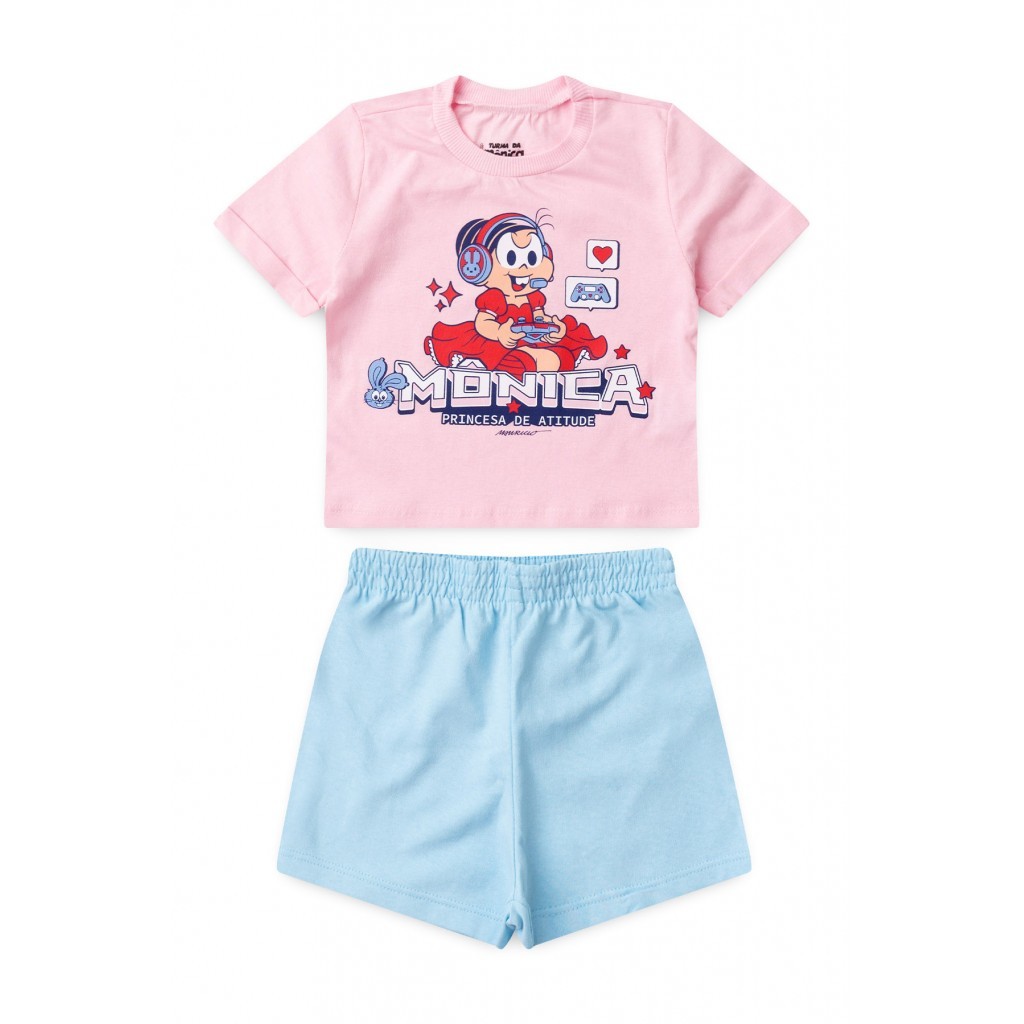 Conjunto Infantil Feminino Princesa De Atitude - Turma da Mônica em Oferta na Shopee