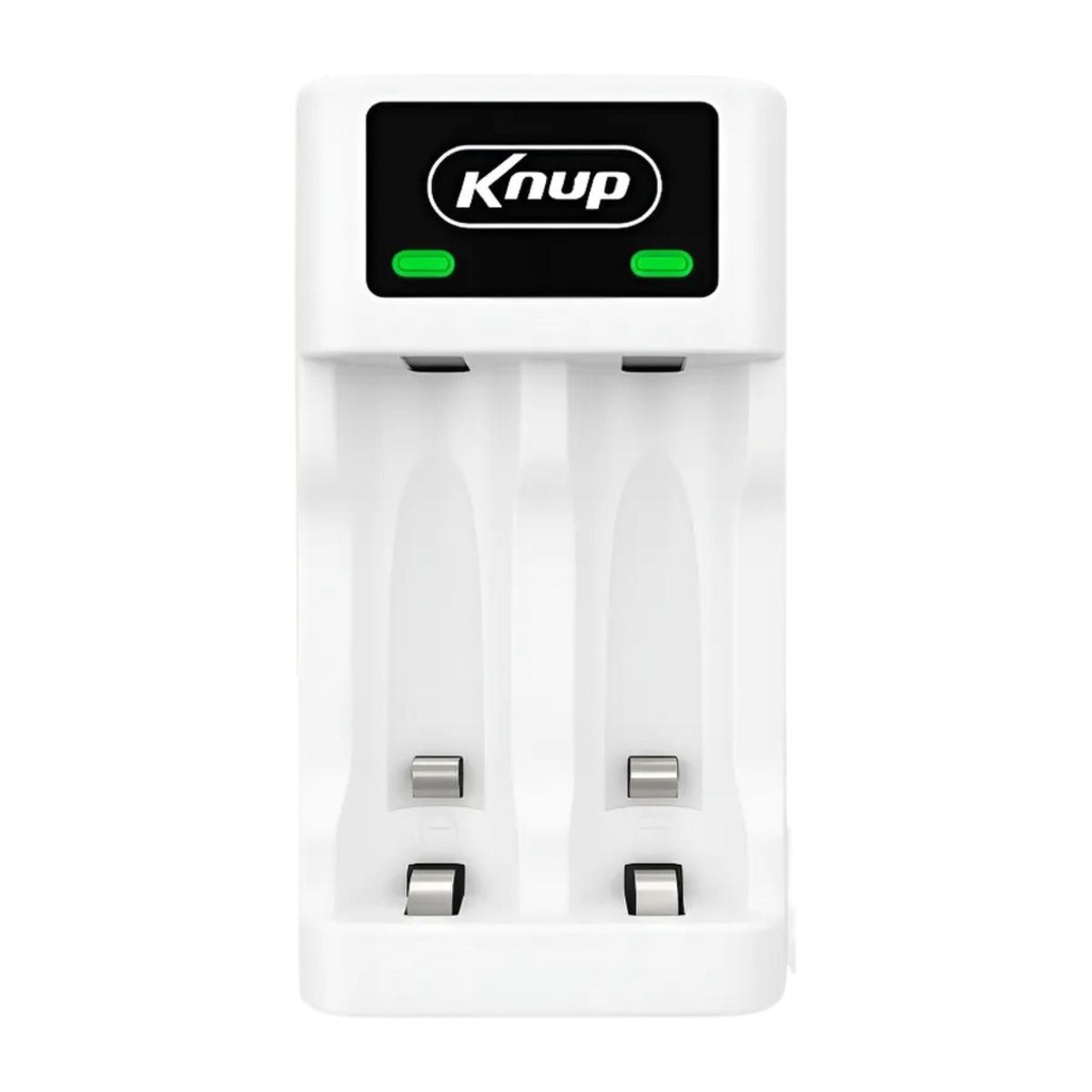 Carregador de Pilhas e Baterias Recarregáveis - Branco - KNUP