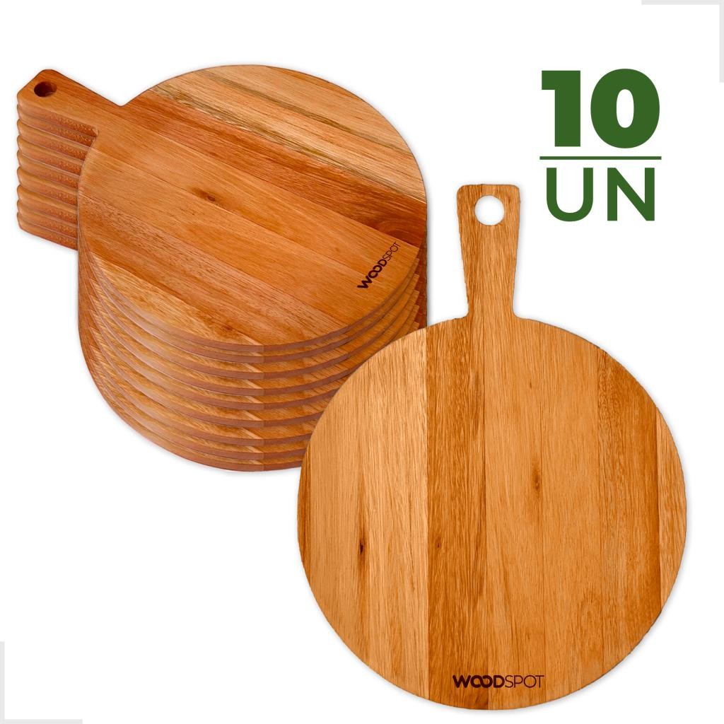 Kit 10 Tábua 35cm Pizza Restaurante Bandeja Cortar Servir Churrasco Pizzaria Petiscos