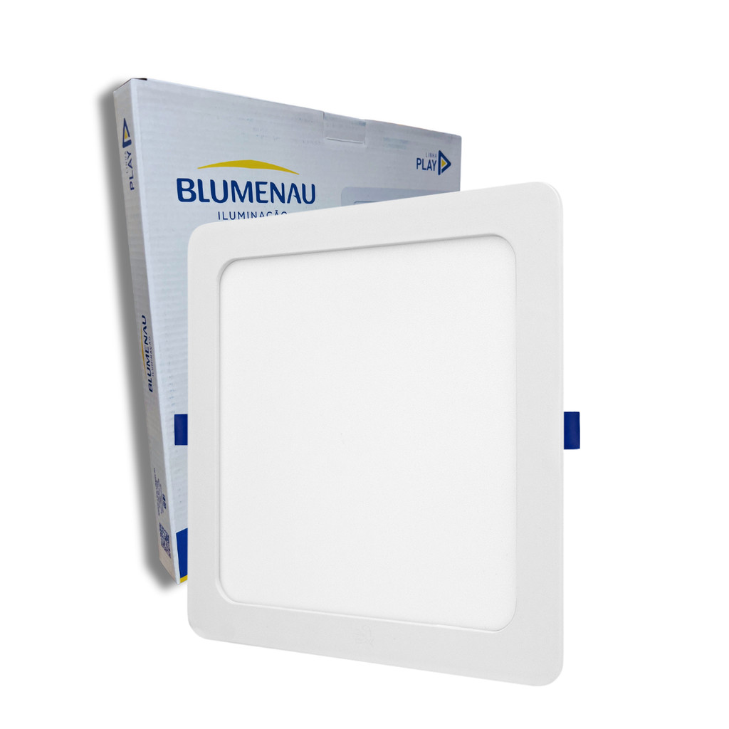 Painel Plafon Quadrado Embutir 18w Play Led Blumenau Iluminação em Oferta na Shopee