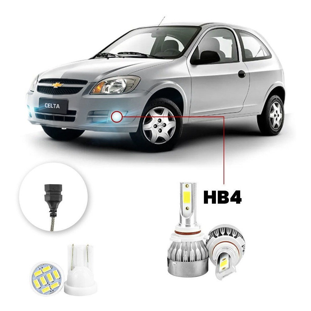 Lampada Farol Milha Led Chevrolet Celta 2006 2015 20000lm