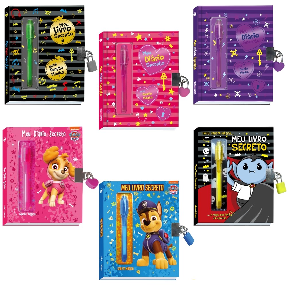 MEU DIÁRIO SECRETO VALE DAS LETRAS LIVRO SEGREDO CANETA MÁGICA TINTA INVISÍVEL MENINO MENINA CADEADO em Oferta na Shopee