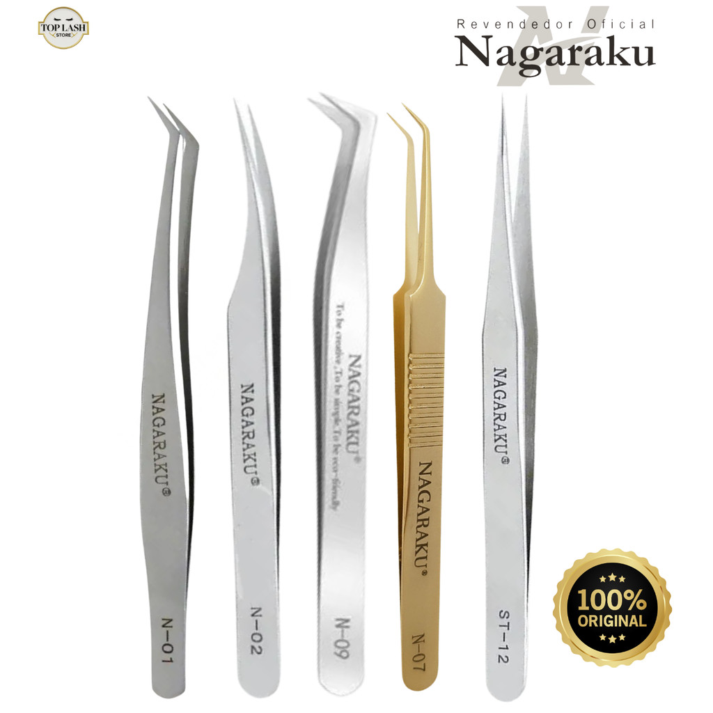Pinça Nagaraku Profissional para Extensão de Cílios | Precisão e Conforto Lash Designers | Original em Oferta na Shopee