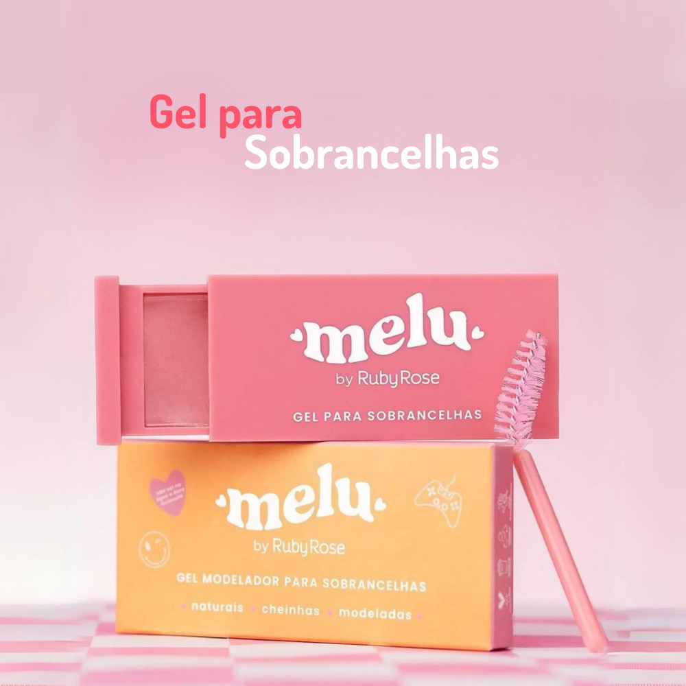 Gel Modelador Fixador De Sobrancelhas Melu 10g Incolor Brown Lamination Longa Duração Ruby Rose · foto 2