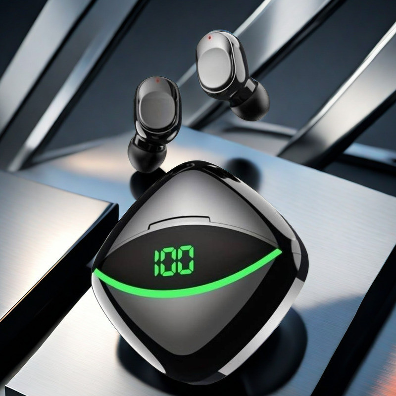 Fone Bluetooth Sem Fio TWS com Display LED Caixa Carregadora Tipo C Grave Forte e Toque Touch