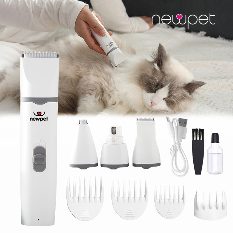 4 em 1 pet grooming trimmer Kit Maquina De Tosa Pet Recarregável Aparadora Gato Baixo Ruíd...